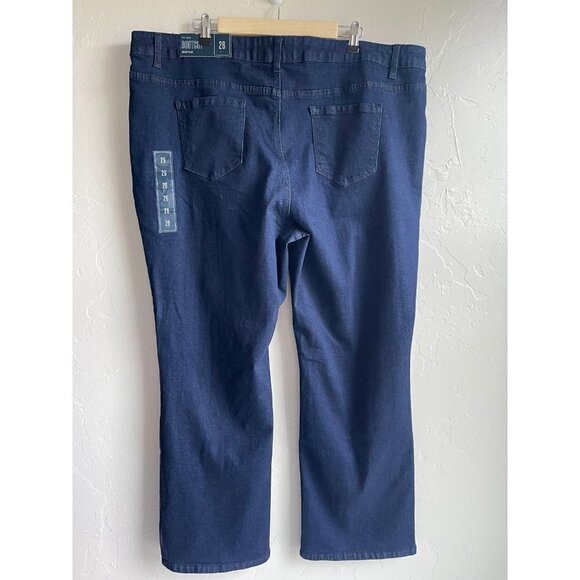 New! Avenue Bootcut Dark Denim Jeans Size 26 Dark Wash 1432 Stretch Denim - Picture 3 of 7